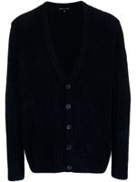 Patrizia Pepe cardigan en maille nervurée à col v - Bleu