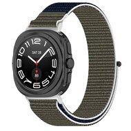 Nylon Sport loop bandje - Groen / donkerblauw - Samsung Galaxy Watch Ultra 47mm Nylon Sport loop bandje - Groen / donkerblauw - Samsung Galaxy Watch Ultra 47mm