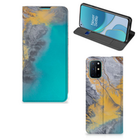 OnePlus 8T Standcase Marble Blue Gold - thumbnail