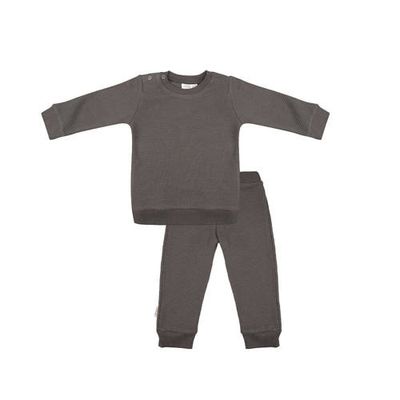 Little Indians pyjama met structuur donker olijfgroen