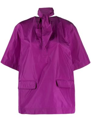 Plan C Taffeta blouse met afneembare sjaal - Paars