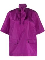 Plan C Taffeta blouse met afneembare sjaal - Paars - thumbnail