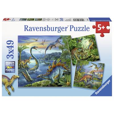 Ravensburger puzzelset dinosaurus - 3 x 49 stukjes