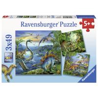 Ravensburger puzzelset dinosaurus - 3 x 49 stukjes