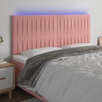 Hoofdbord LED 160x5x118/128 cm fluweel roze