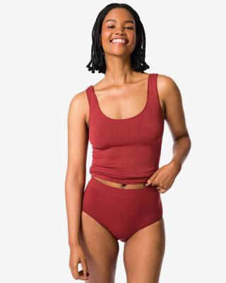 HEMA Dames tailleslip naadloos micro donkerrood (donkerrood)