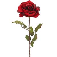 Top Art Kunstbloem roos Glamour - rood satijn - 61 cm - kunststof steel - decoratie bloemen - Kunstbloemen - thumbnail