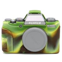 Richwell zachte siliconen TPU huid lichaam rubber camera Case tas volledige dekking voor Fujifilm Fuji X-T100 digitale camera (camouflage)