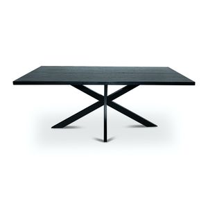 Stalux Eettafel Gijs - zwart / zwart eiken