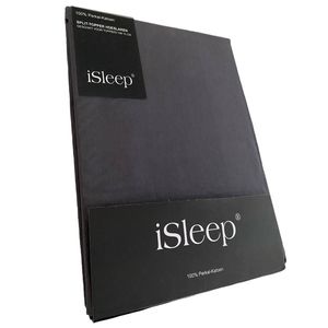 iSleep Split-Topper hoeslaken Perkal Katoen - Antraciet - 160x200