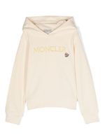 Moncler Enfant logo-embroidered cotton hoodie - Tons neutres - thumbnail