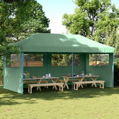 Partytent inklapbaar pop-up met 3 zijwanden groen