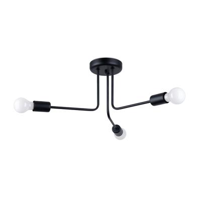 Minimalistische zwarte Kroonluchter NORAH 3