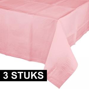 Party/verjaardag Tafelkleed - 3x - roze - 274 x 137 cm - tafellaken van papier