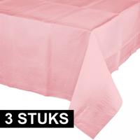 Party/verjaardag Tafelkleed - 3x - roze - 274 x 137 cm - tafellaken van papier