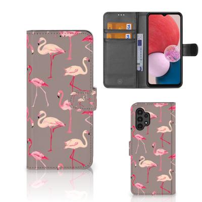Samsung Galaxy A13 (4G) | Telefoonhoesje | Met pasjeshouder | Flamingo