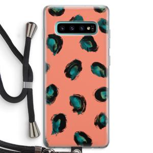 Pink Cheetah: Samsung Galaxy S10 Plus Transparant Hoesje met koord