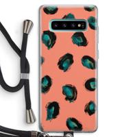 Pink Cheetah: Samsung Galaxy S10 Plus Transparant Hoesje met koord - thumbnail