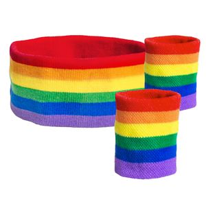 Zweetband Set Regenboog