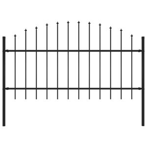 vidaXL Tuinhek met speren bovenkant (1-1,25)x1,7 m staal zwart