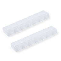 2x Medicijnen doos/pillendoos 7 daags transparant 15 cm