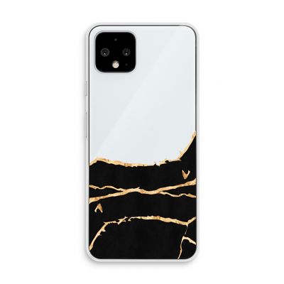 Gouden marmer: Pixel 4 Transparant Hoesje