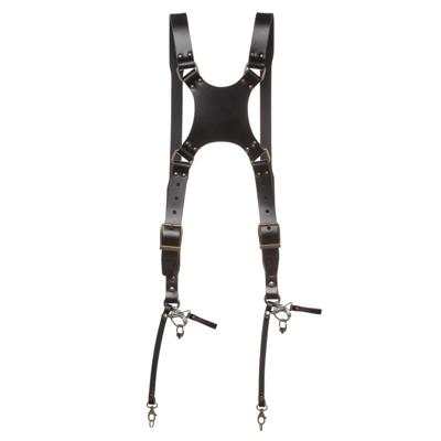 The Hantler Dual camera harness Black / Brass, Large