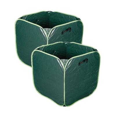 Tuinafvalzak - 2x stuks - vierkant - 290 liter - groen - 66 x 66 cm Tuinafvalzak - 2x stuks - vierkant - 290 liter - groen - 66 x 66 cm