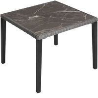 tectake® - Wicker tafel Tarent 93,5x93,5x75cm - grijs