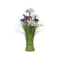 Kunstgras everlands met bloemen 40cm assorti