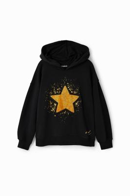 Sweatshirt met glitterster - BLACK - L