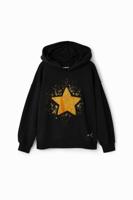 Sweatshirt met glitterster - BLACK - L