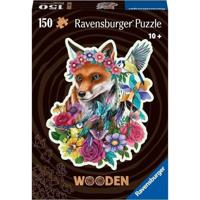 Houten puzzel - Vorm - 150 stukjes - Kleurrijke vos - thumbnail