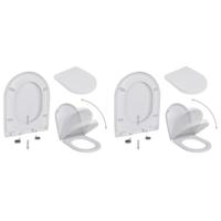 Toiletbrillen met soft-close deksels 2 st kunststof wit
