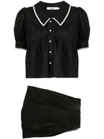 b+ab ensemble short-chemise à effet froissé - Noir