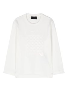 Emporio Armani Kids t-shirt en coton à logo appliqué - Blanc