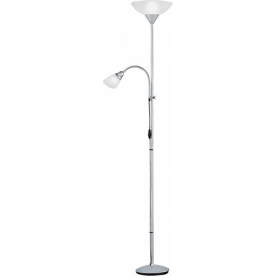 LED Vloerlamp - Trion Erza - E27 Fitting - Rond - Mat Titaan - Aluminium