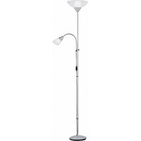 LED Vloerlamp - Trion Erza - E27 Fitting - Rond - Mat Titaan - Aluminium