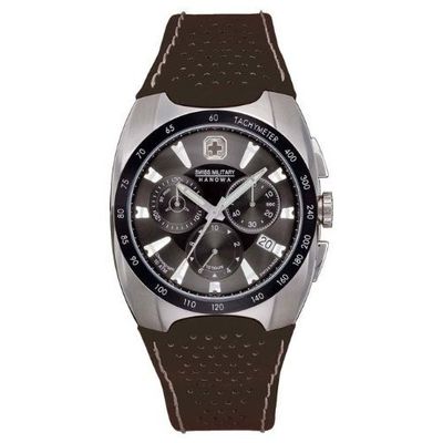 Horlogeband Swiss Military Hanowa 6-4091 Leder Zwart 22mm