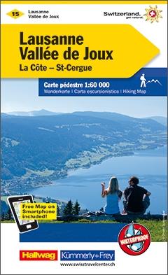Wandelkaart 15 Lausanne - Vallée de Joux | Kümmerly & Frey