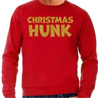 Foute Kersttrui voor heren - Christmas hunk - rood - glitter goud - Kerstfeest