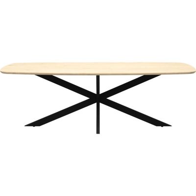 Eettafel Haiko Deens - Verjongd geborsteld Blad - 180x100 - Matrixpoot