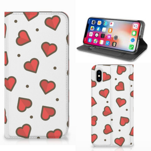 Apple iPhone Xs Max Hoesje met Magneet Hearts