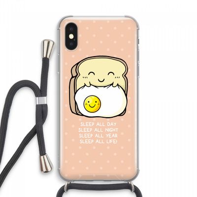 Sleep All Day: iPhone XS Max Transparant Hoesje met koord