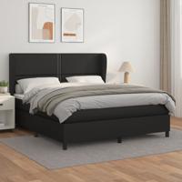 Boxspring met matras kunstleer zwart 180x200 cm