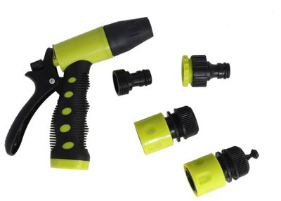 Gerimport spuitpistoolset verstelbaar zwart/geel 4-delig Gerimport spuitpistoolset verstelbaar zwart/geel 4-delig