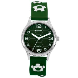 Coolwatch by Prisma CW.352 Kinderhorloge Voetbal staal/siliconen groen-wit 30 mm