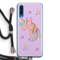 Roze eenhoorn: Samsung Galaxy A50 Transparant Hoesje met koord