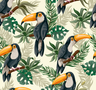 Jungle toekan behang