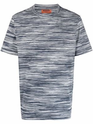 Missoni t-shirt rayé à motif marbré - Bleu